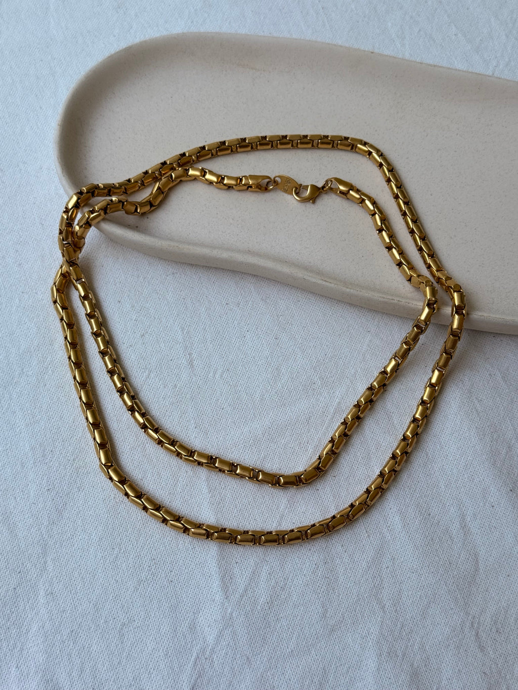 Collar Largo Biche De Bere Vintage - Collar Malla Dorada