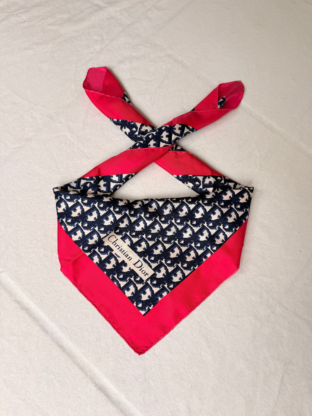 Christian Dior Scarf – Blue And Pink Monogram Model
