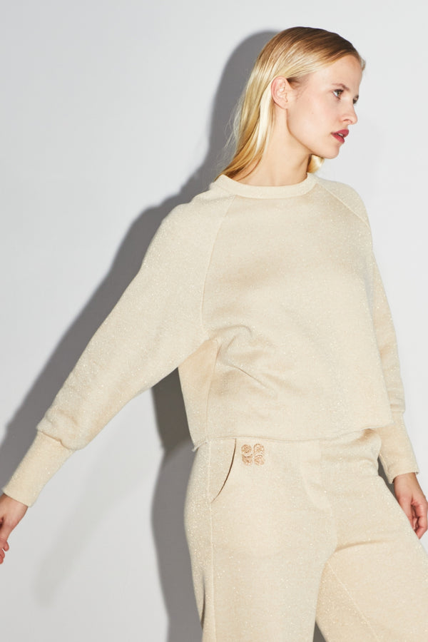 Sudadera The Sofia Jersey Lurex Beige