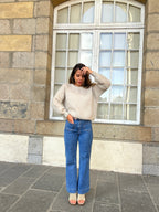 Gaia beige mohair and wool knit