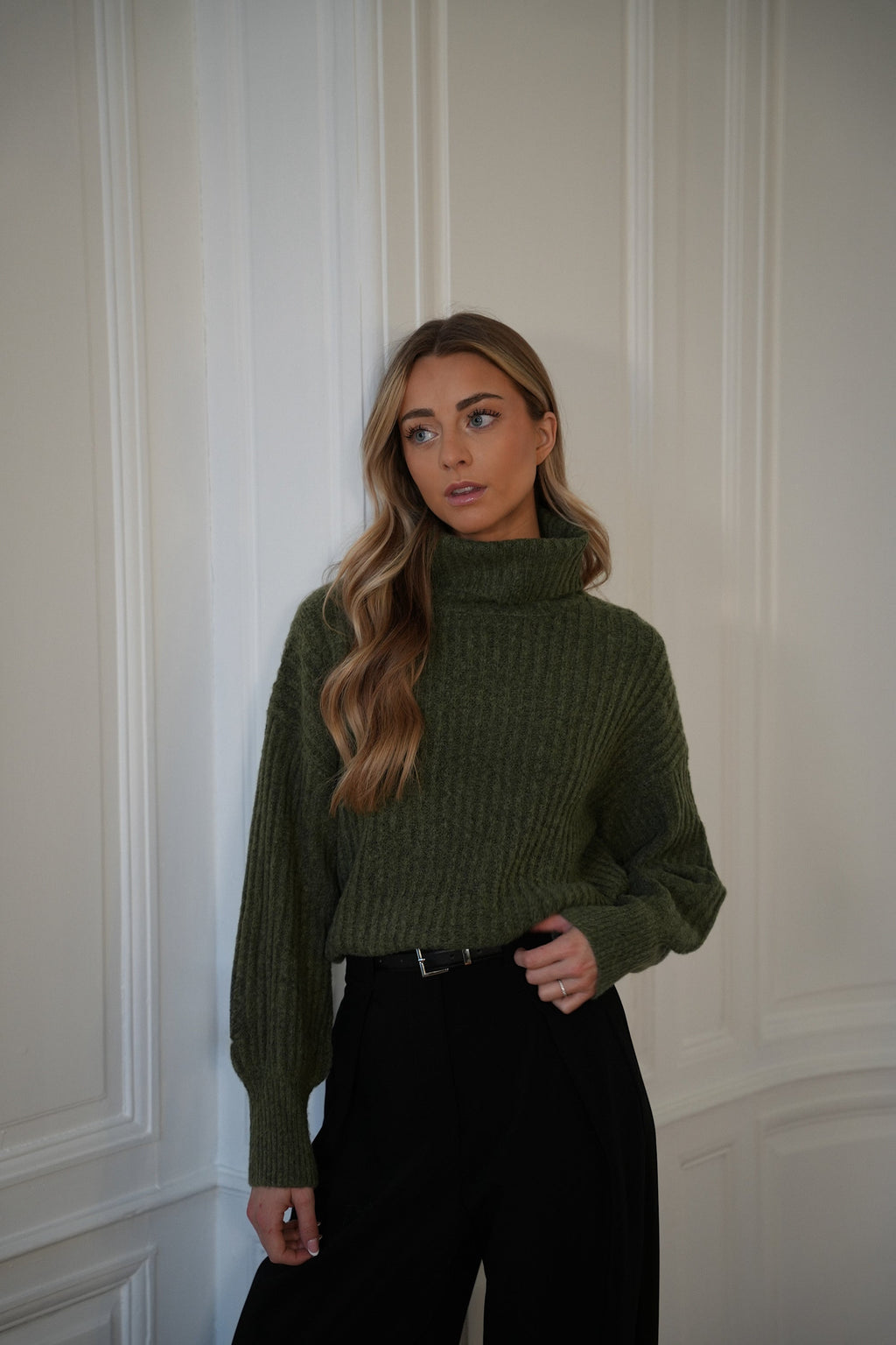Pull Col Roulé Jules - Kaki