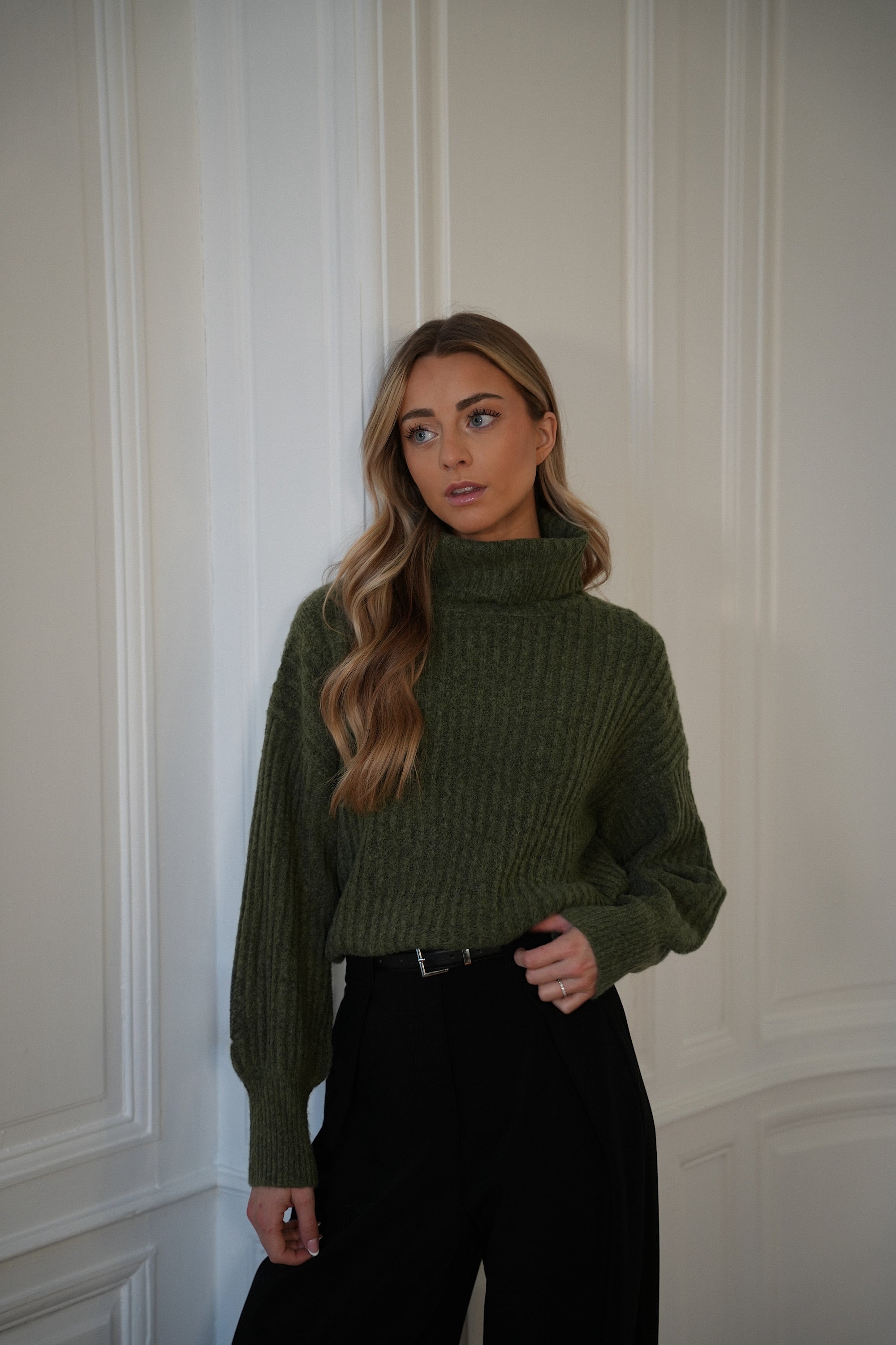 Pull Col Roulé Jules - Kaki