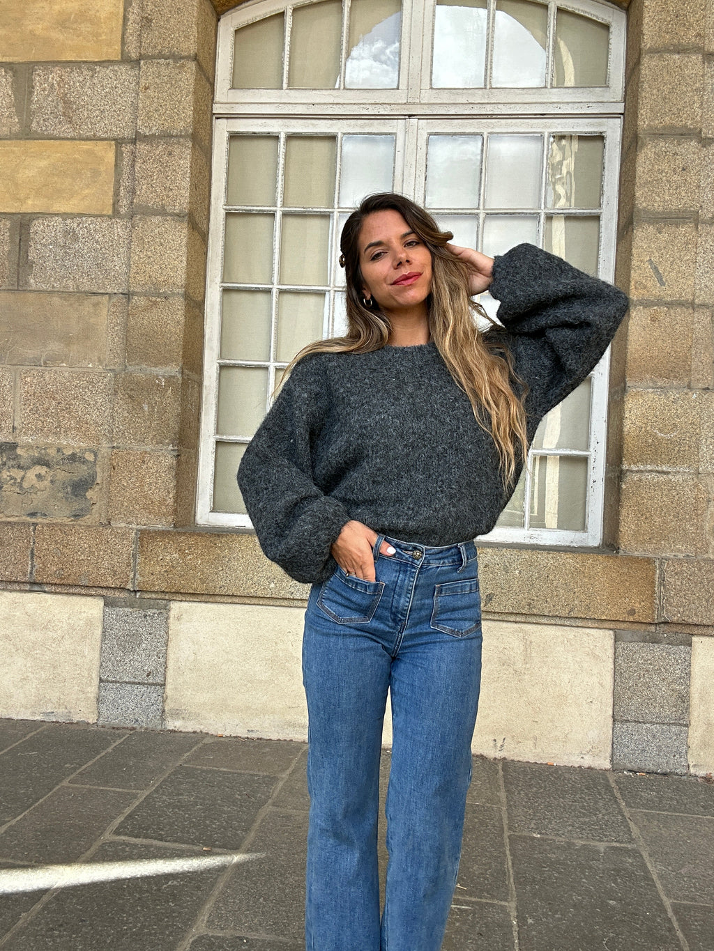 Pull en laine gris Henri
