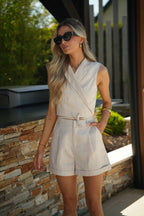 Camila Crossover Top - Beige