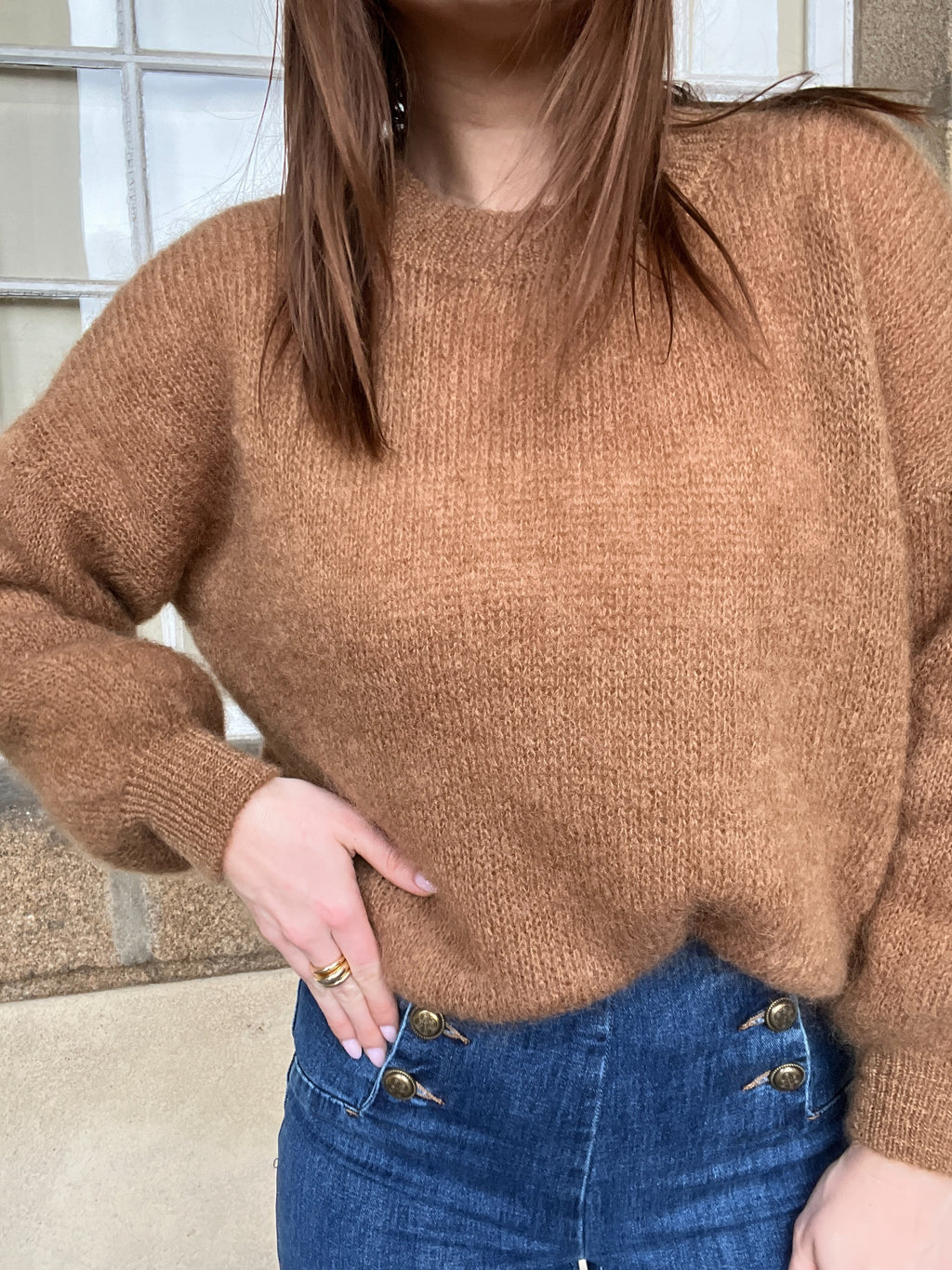 Gaia camel mohair and wool knit