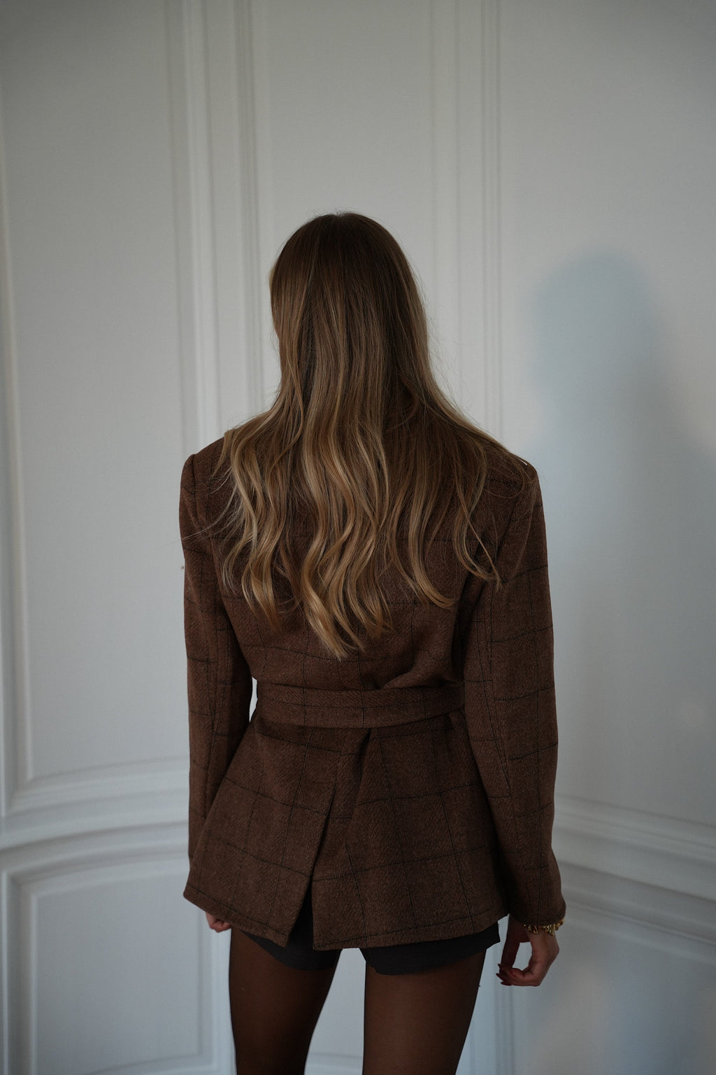 Chaqueta tipo blazer de lana Olivia - Marrón
