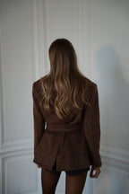 Chaqueta tipo blazer de lana Olivia - Marrón