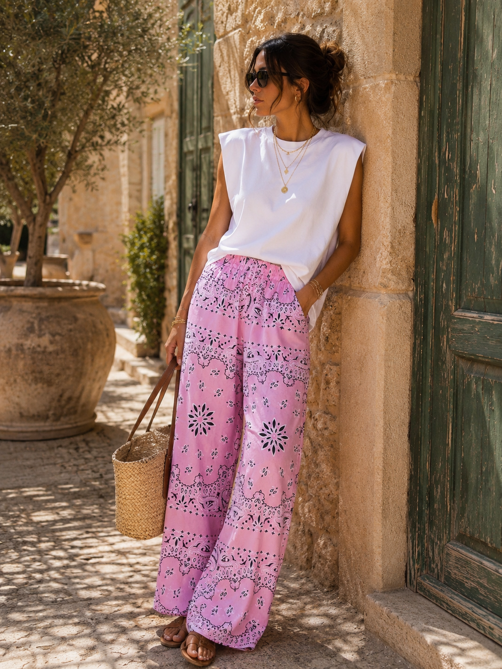 Pantalón Bandana - Rosa
