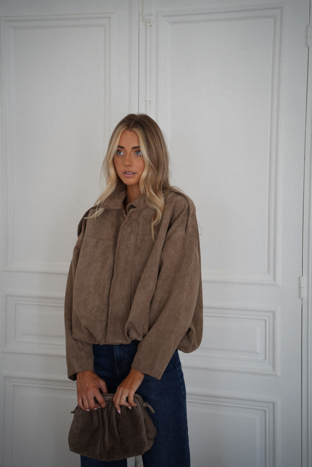 Chaqueta de ante Delfine - Taupe