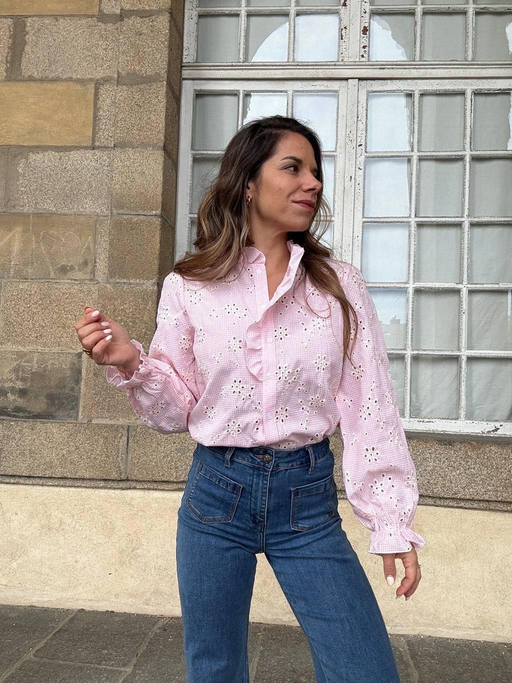 Embroidered Blouse Baby Pink Apolline