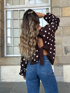 Pull à pois chocolat Zélie