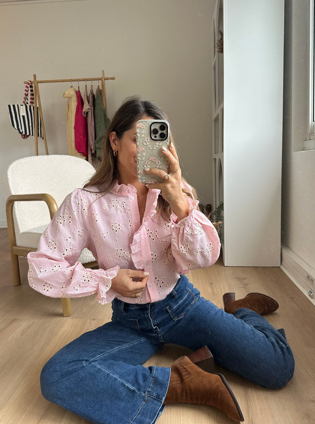 Embroidered Blouse Baby Pink Apolline