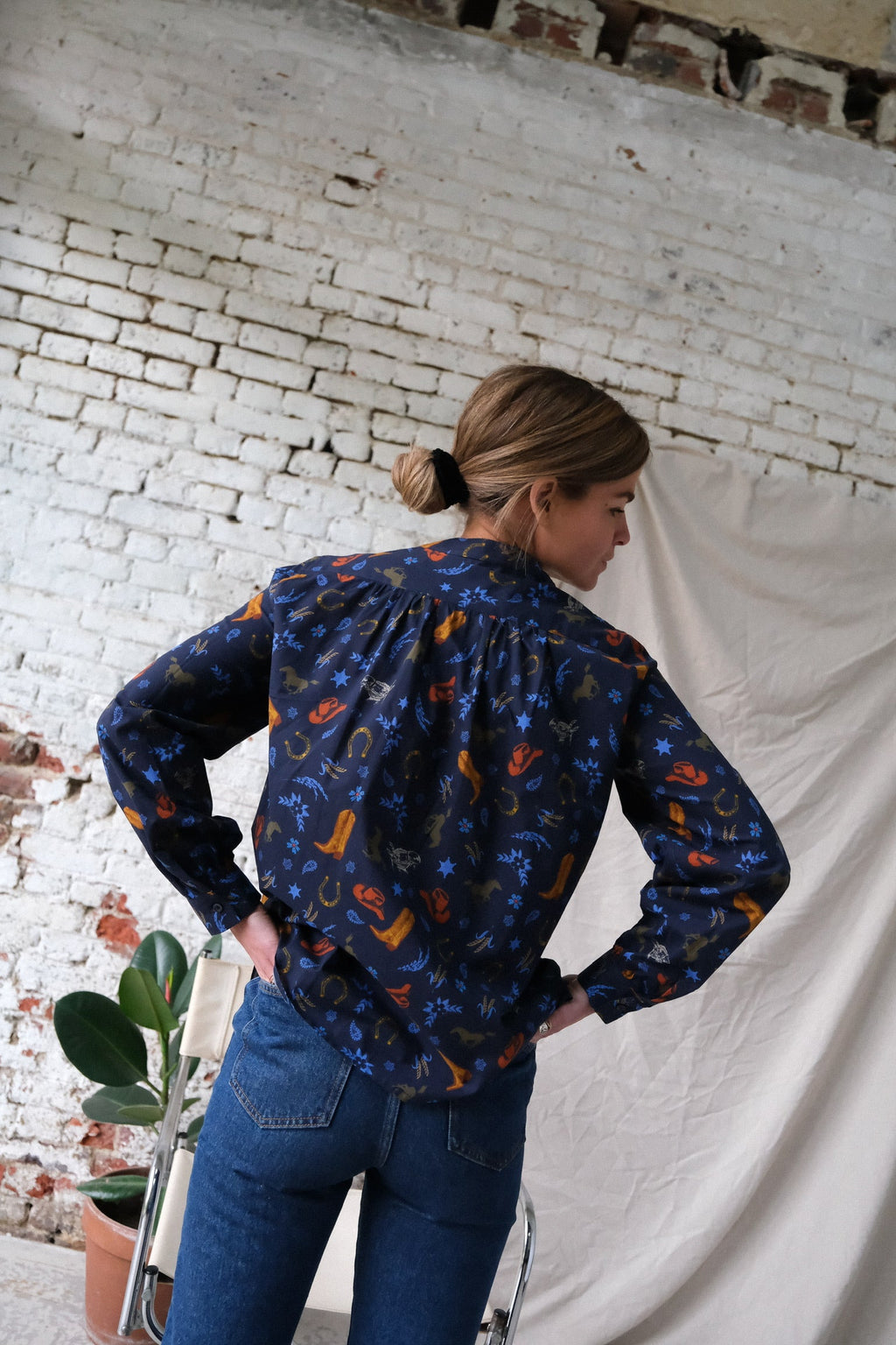 Camisa Maria Cowboy Marino