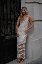 Vestido Crochet Mélissa - Beige