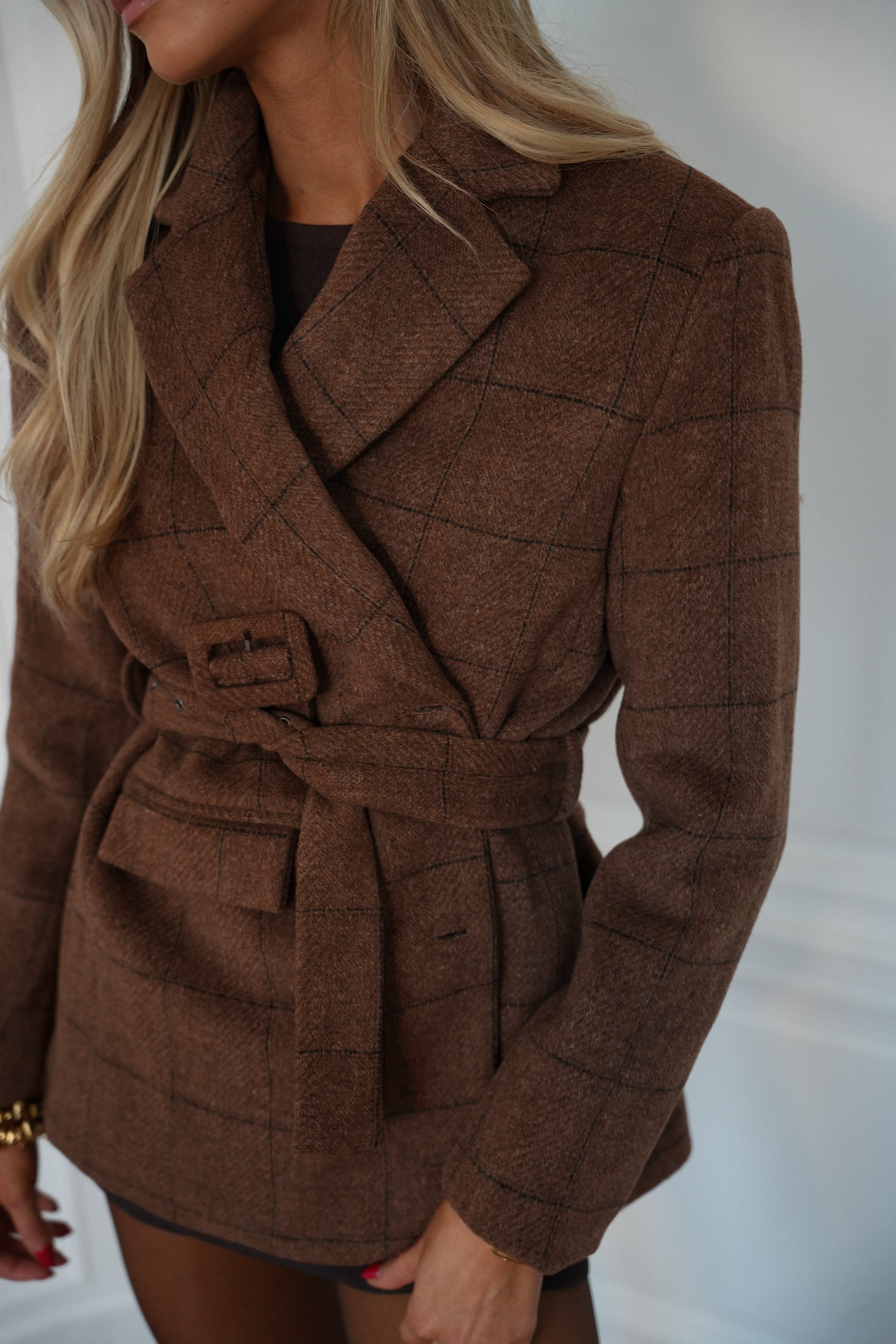 Chaqueta tipo blazer de lana Olivia - Marrón