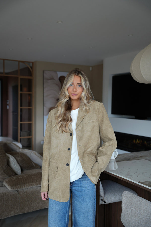 Trecy Beige - Blazer de ante