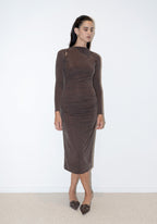 Antonia Long Dress - Chestnut