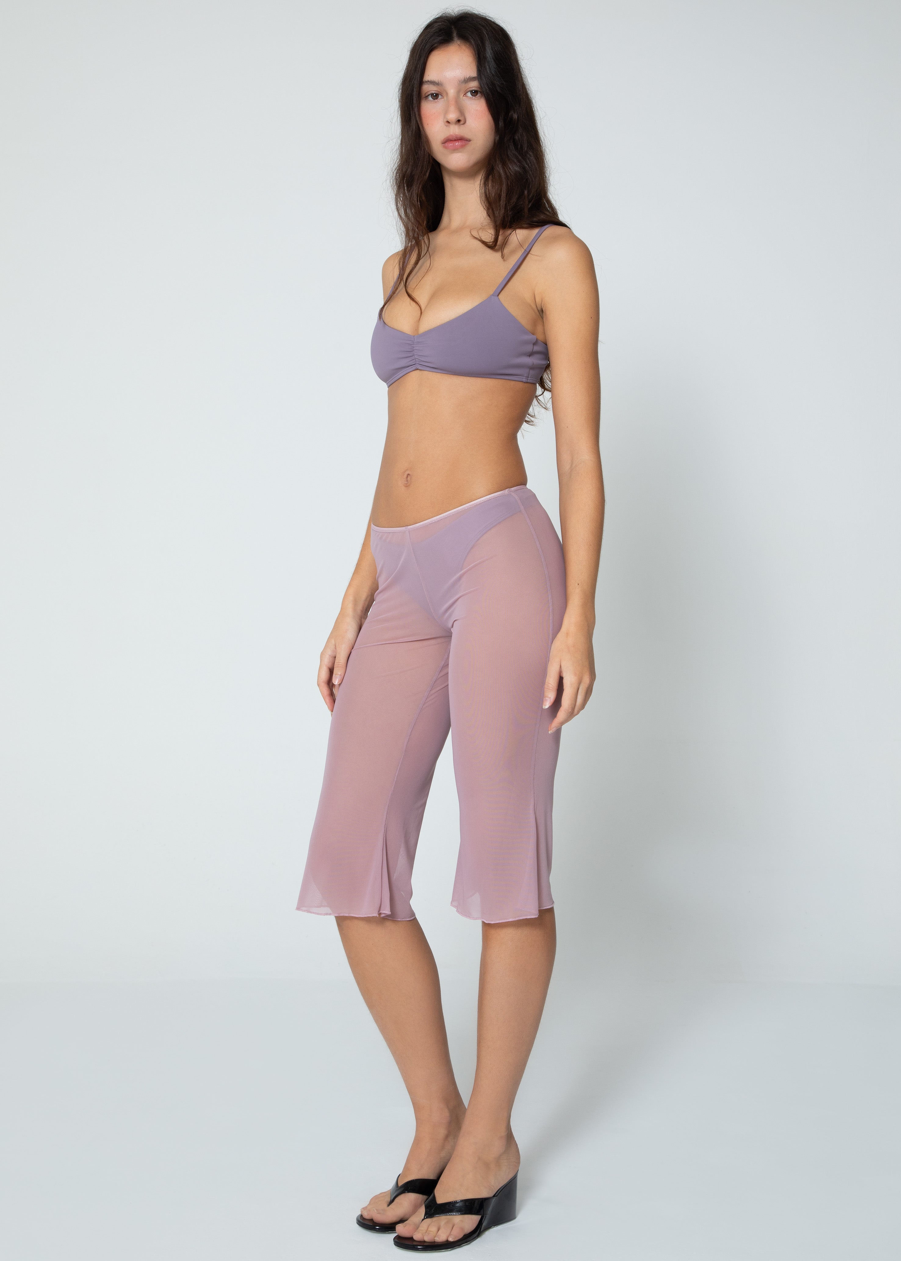 Capri Mesh Trousers - Purple