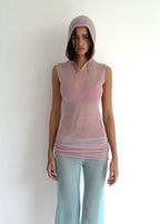 Vestido Punto con Capucha - Rosa