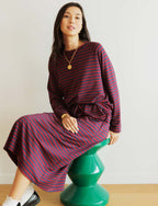 Yago Navy & Bordeaux Skirt