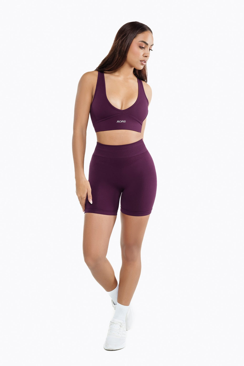 Top sportowy Crossed Back – Dark Berry
