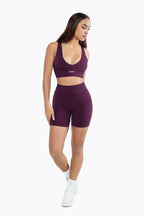 Top sportowy Crossed Back – Dark Berry