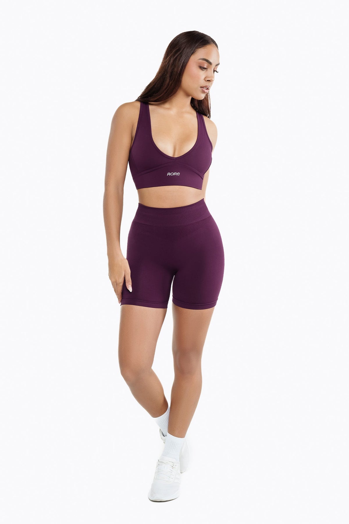 Top sportowy Crossed Back – Dark Berry