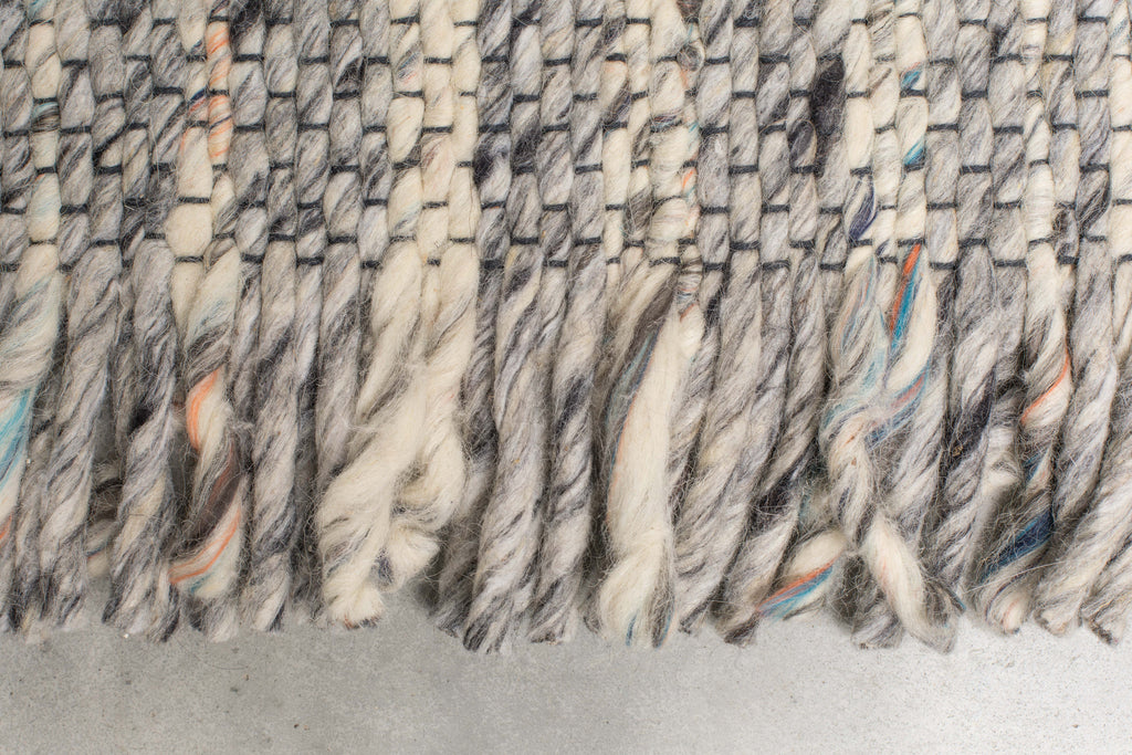 Frills - Rectangular Rug - Wool - Grey/Blue