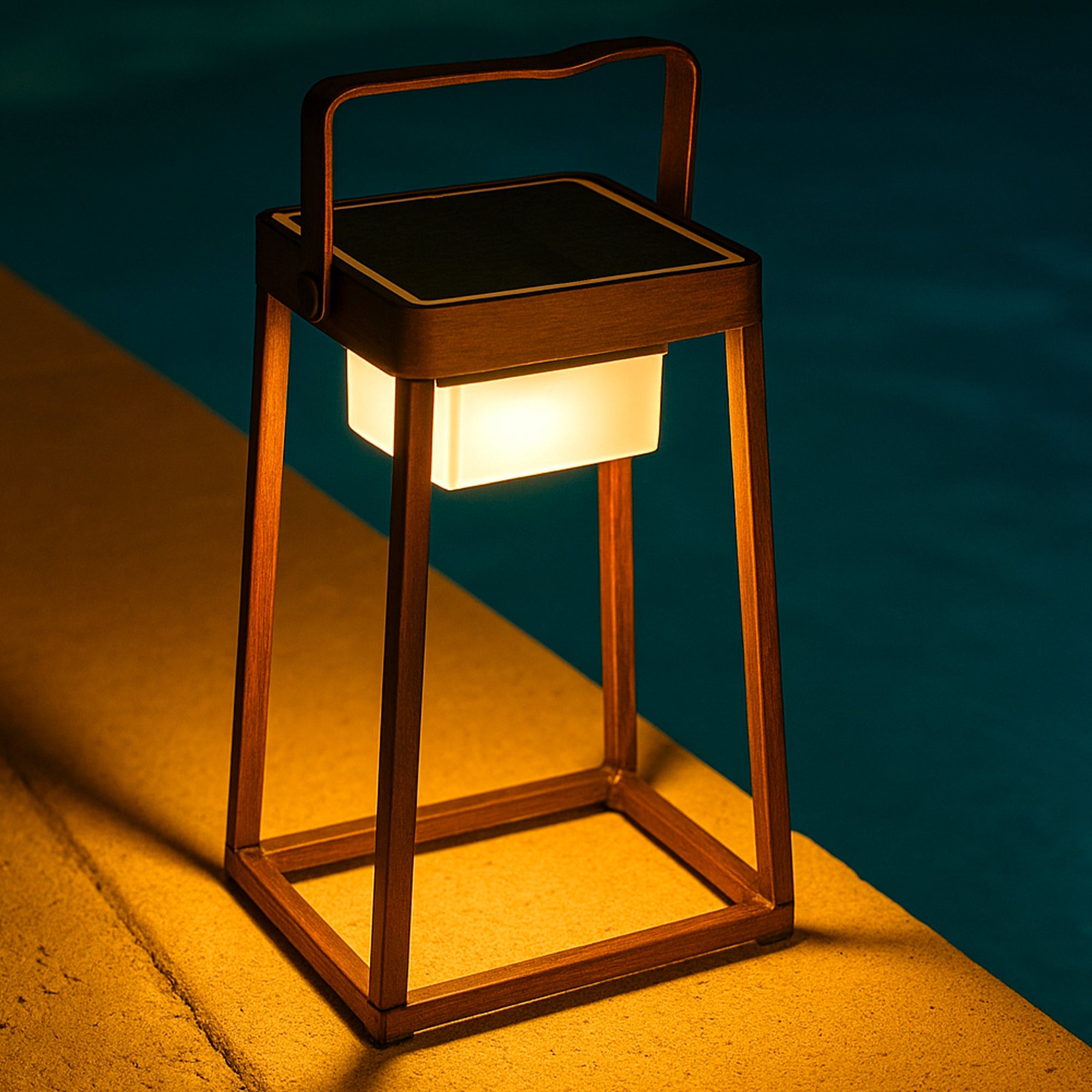 Verona - Lanterne Solaire - Aluminium - Marron