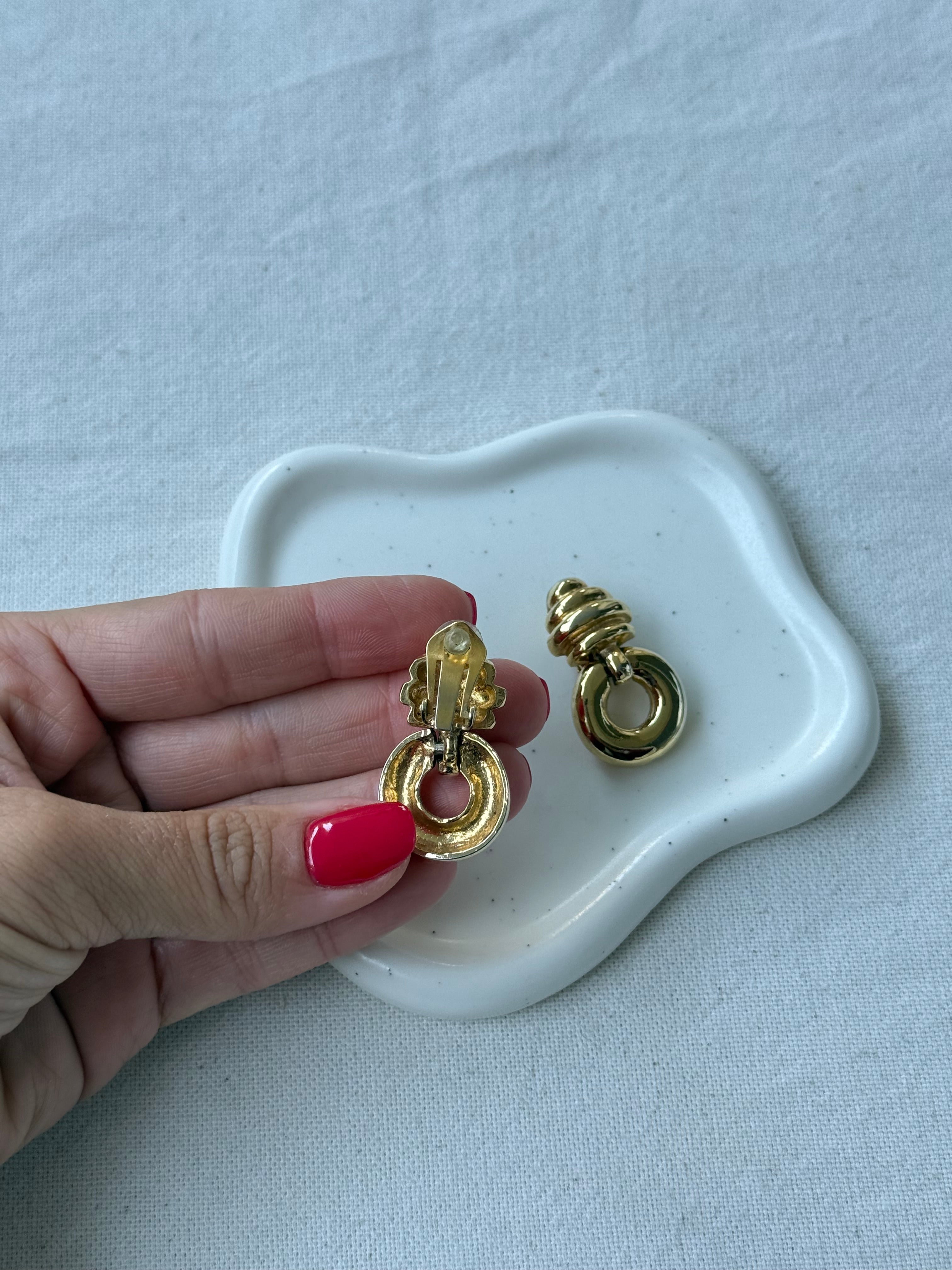 Pendientes Vintage - Colgantes Dorados