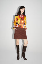 Mini Jupe Blake Preppy Chocolat - Marron
