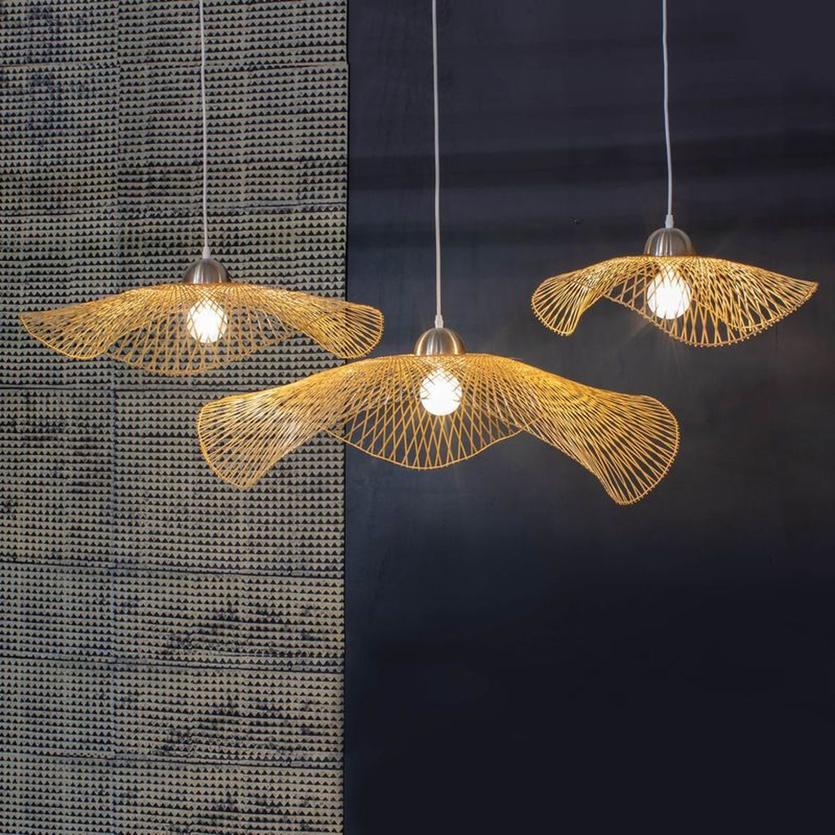 Caravelle Pendant Lamp - Woven Bamboo - 55Cm