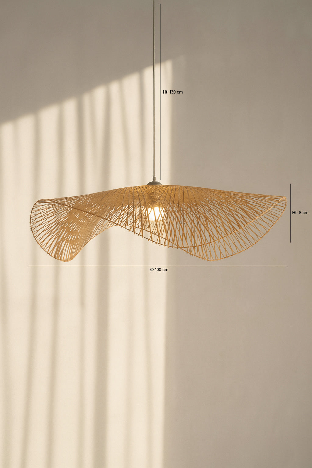 Caravelle Pendant Lamp - Braided Bamboo - 100Cm