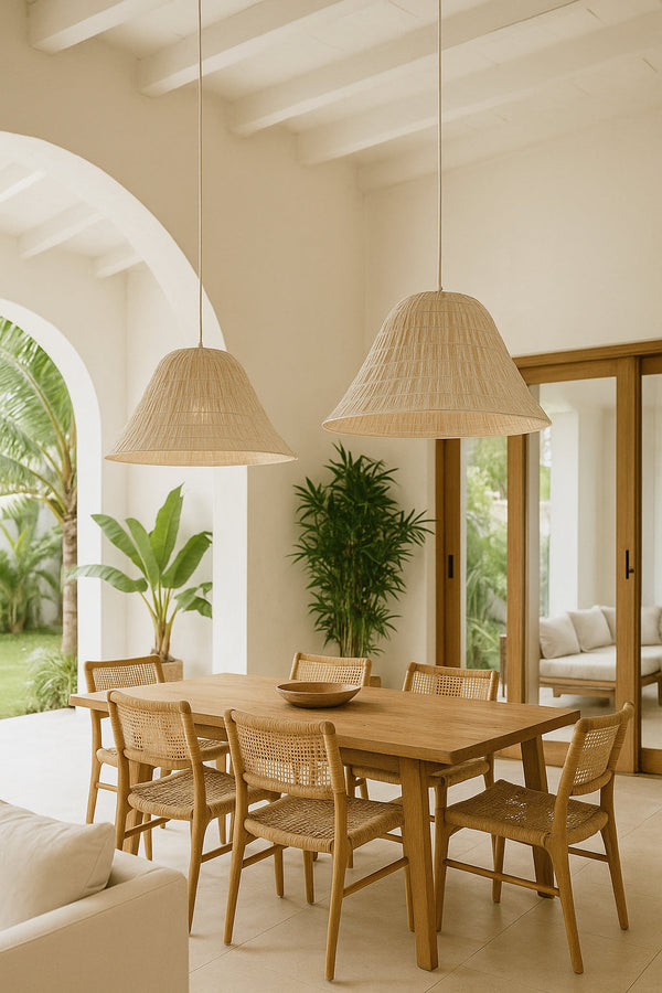 Large Maa Pendant Lamp - Palm Leaves - White
