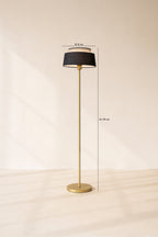 Avero Floor Lamp - Metal - Black And Gold