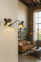 Double Snake Wall Lamp in Metal - Black and Gold