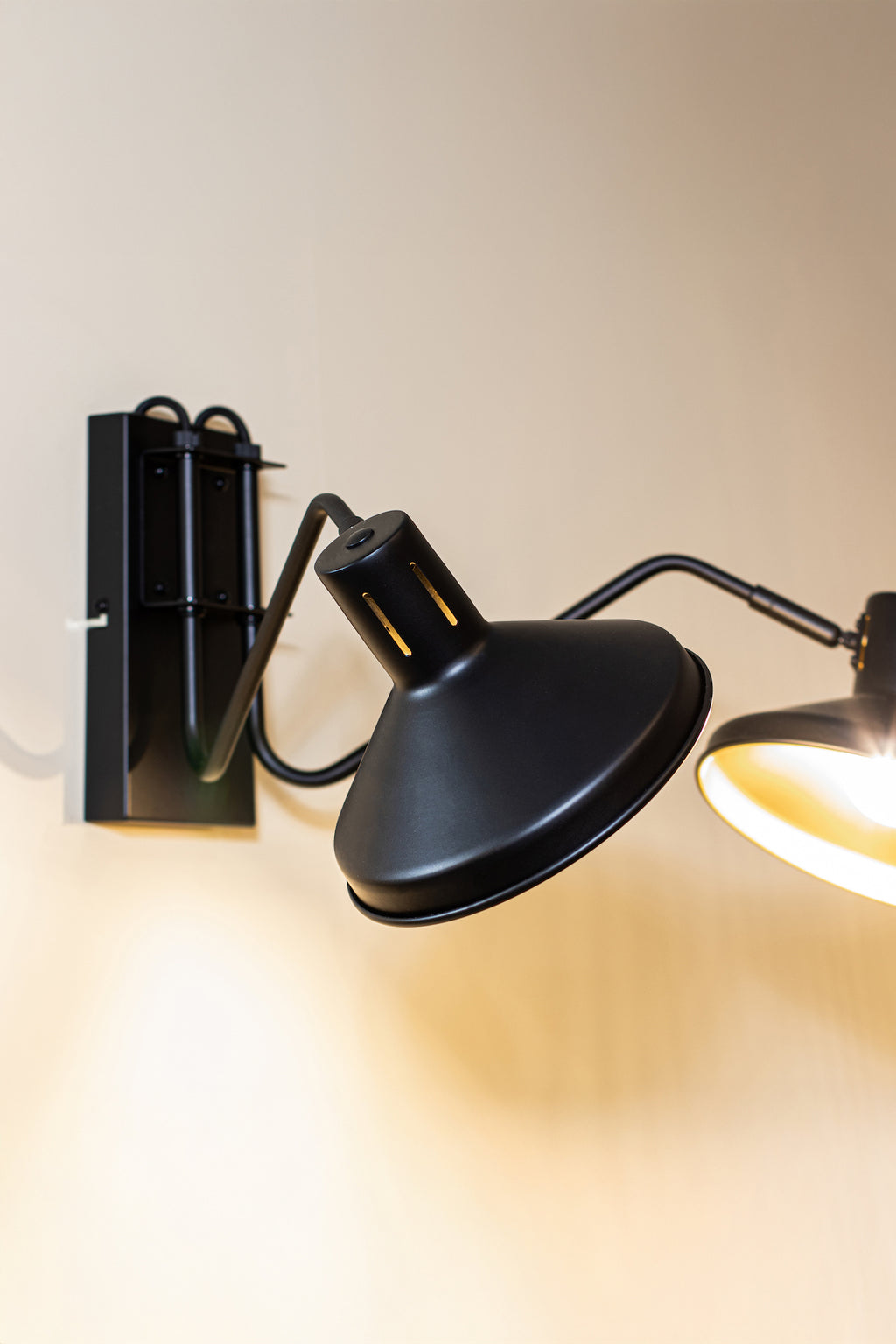 Double Snake Wall Lamp in Metal - Black and Gold