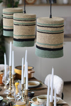 Lámpara colgante Barbados - Pasto marino natural y verde