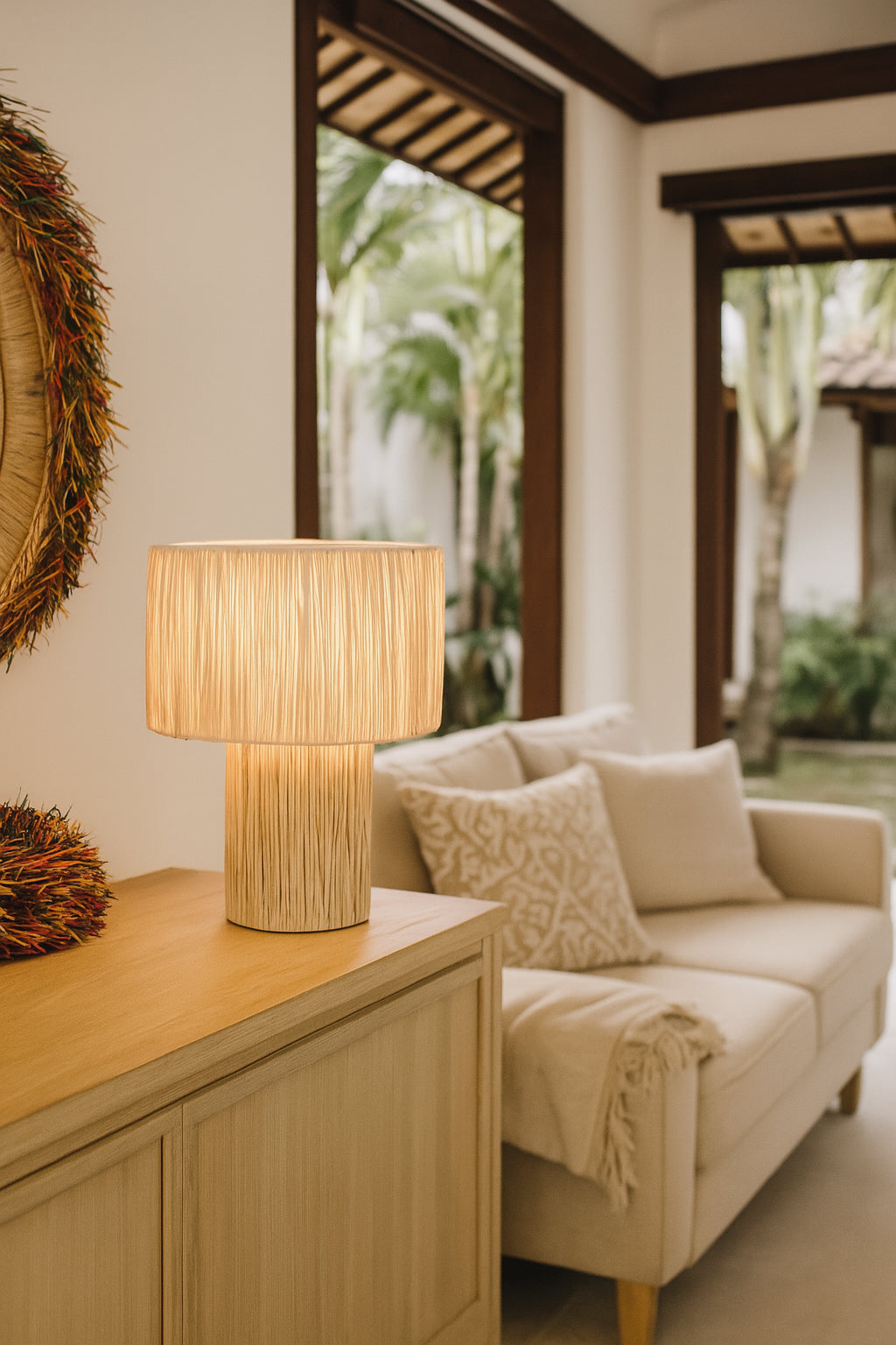 El Nido Table Lamp - Natural Raffia