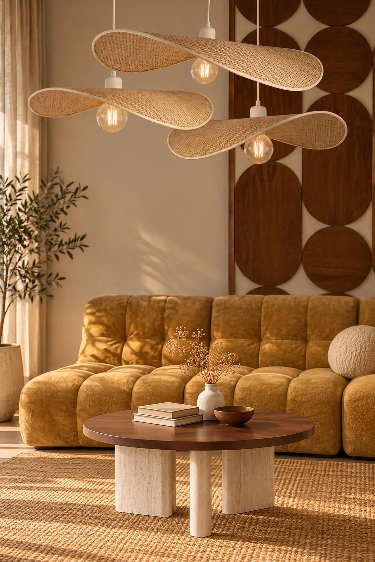 Solea - Suspension - Bambou Naturel - Ø80Cm