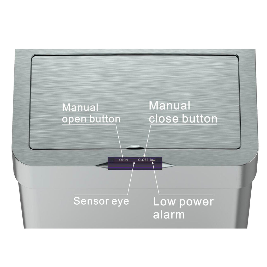 Daytona - Poubelle Automatique Inox 70L - Acier Inoxydable - Argent