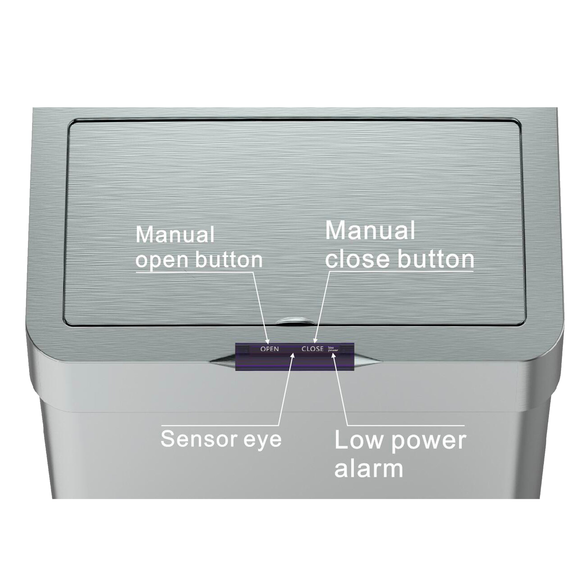 Daytona - Poubelle Automatique Inox 70L - Acier Inoxydable - Argent
