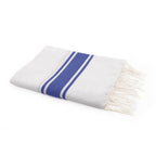 White Fouta - Cotton - White / Greek Blue - St Tropez