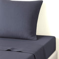 Carla - Drap Plat - Gaze De Coton - Bleu Orage