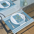 Mantel individual Mahdia (X4) - Azul Petróleo - Algodón