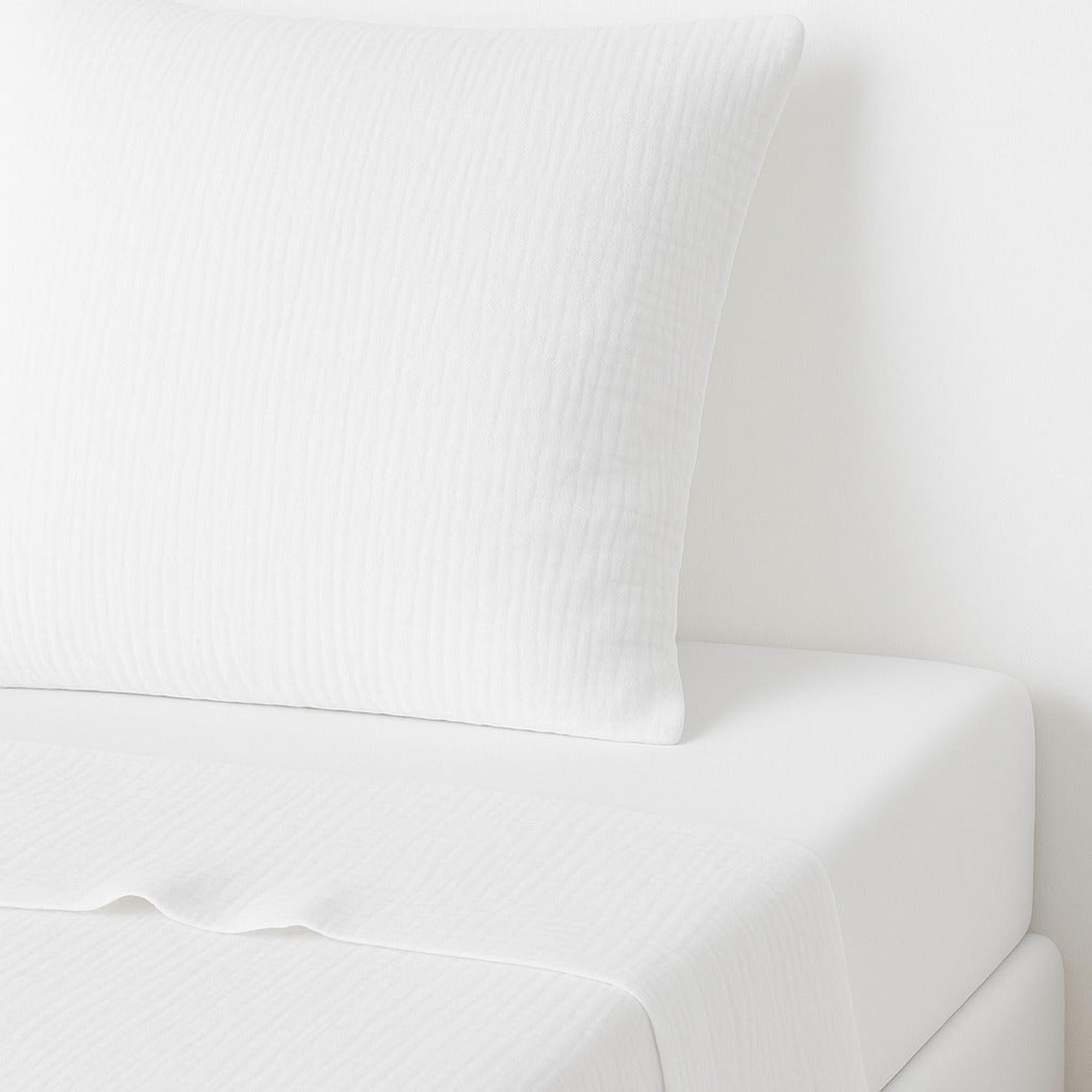 Carla - Drap Plat - Gaze De Coton - Blanc
