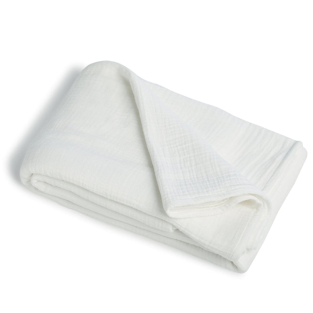 Carla - Drap Plat - Gaze De Coton - Blanc