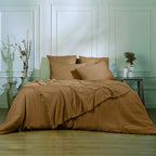 Carla - Juego De Cama - Gasa De Algodón - Avellana