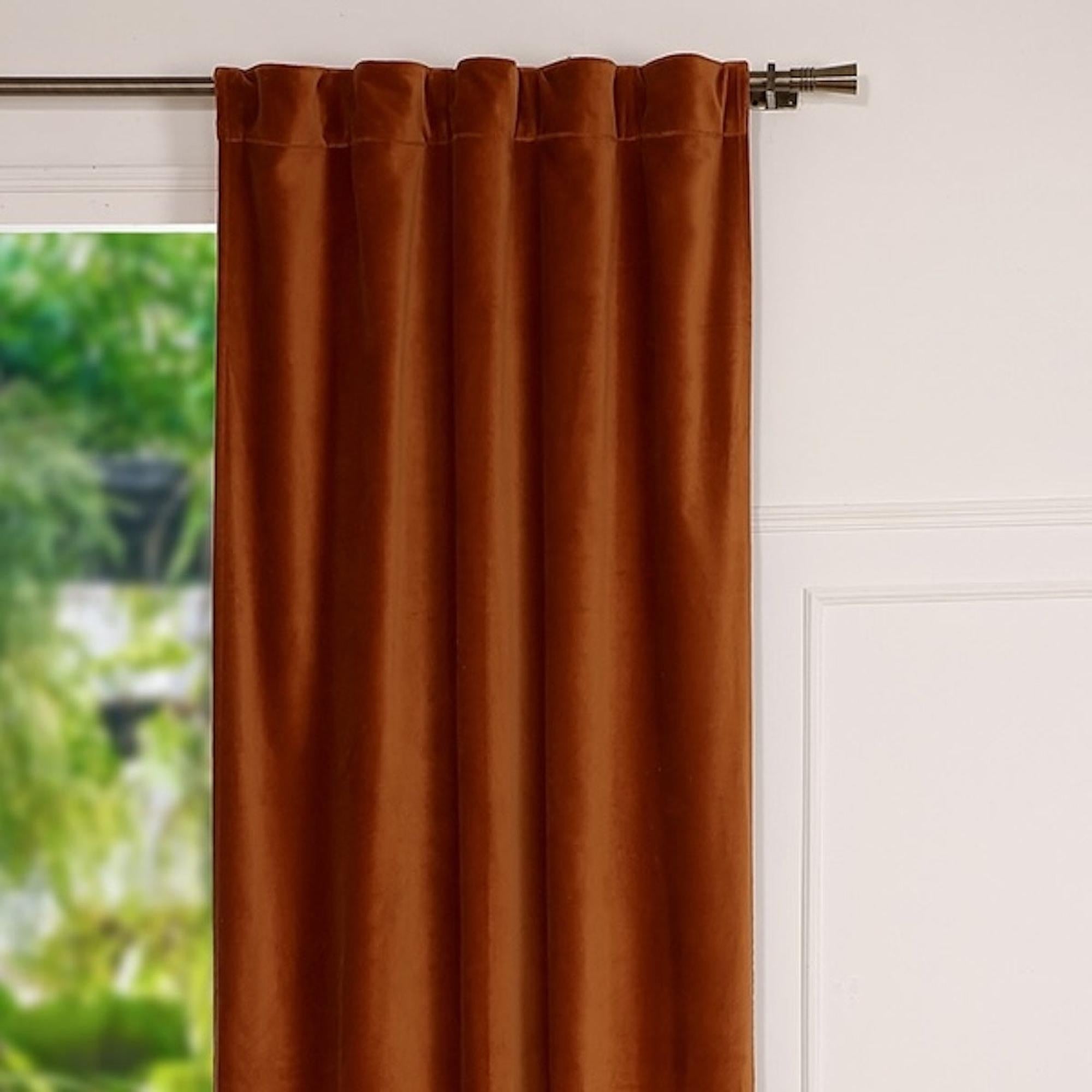 Velvet - Rideau À Passant - Velours De Coton - Terracotta