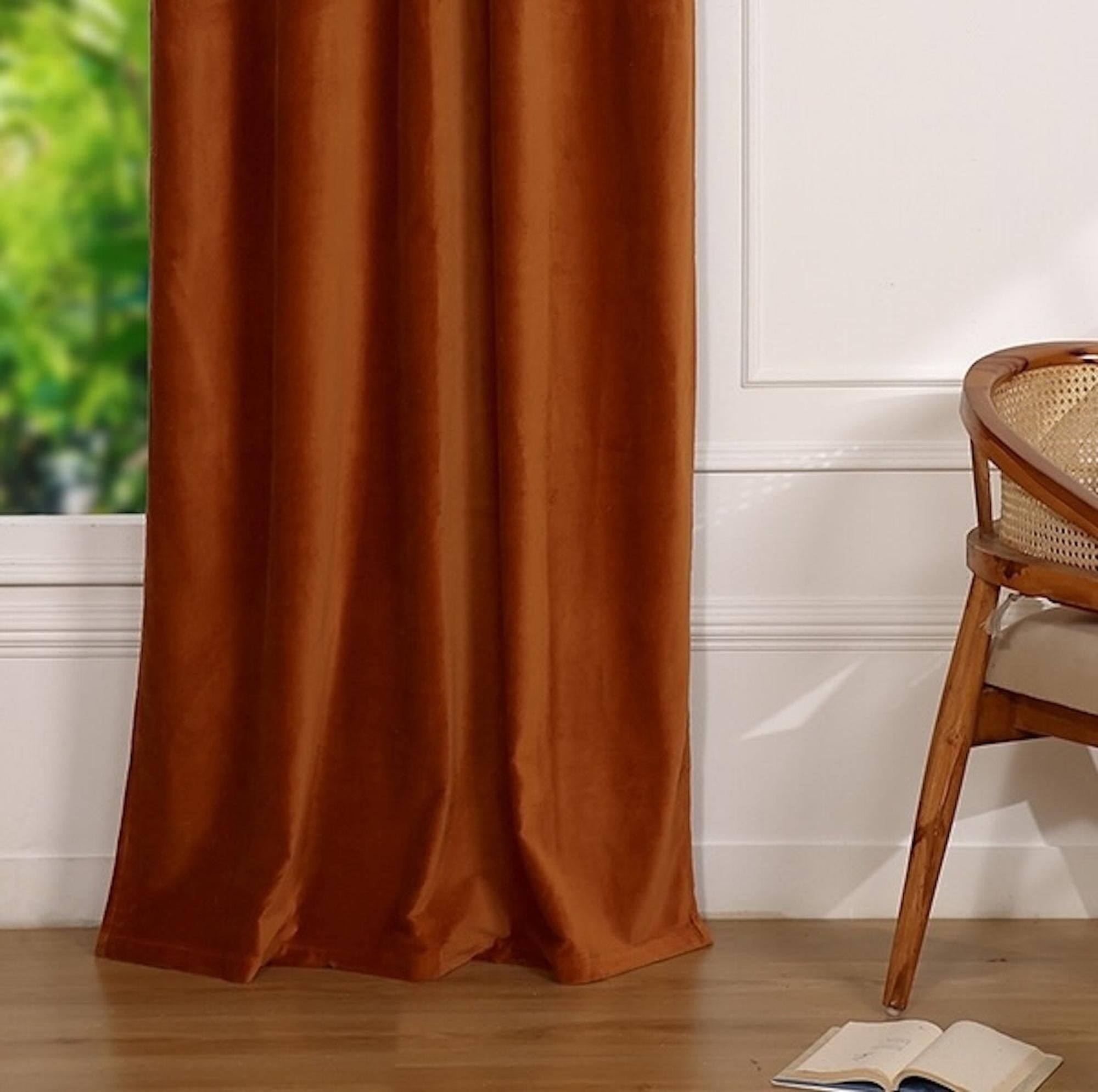 Velvet - Rideau À Passant - Velours De Coton - Terracotta